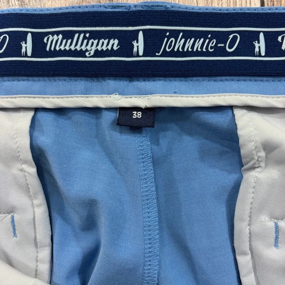 Johnnie-O Mulligan Golf Shorts Mens 38 Blue Stretch Performance Golfcore Casual